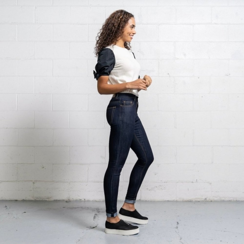 Dearborn Denim High Rise Skinny Jeans Dark Wash 30
